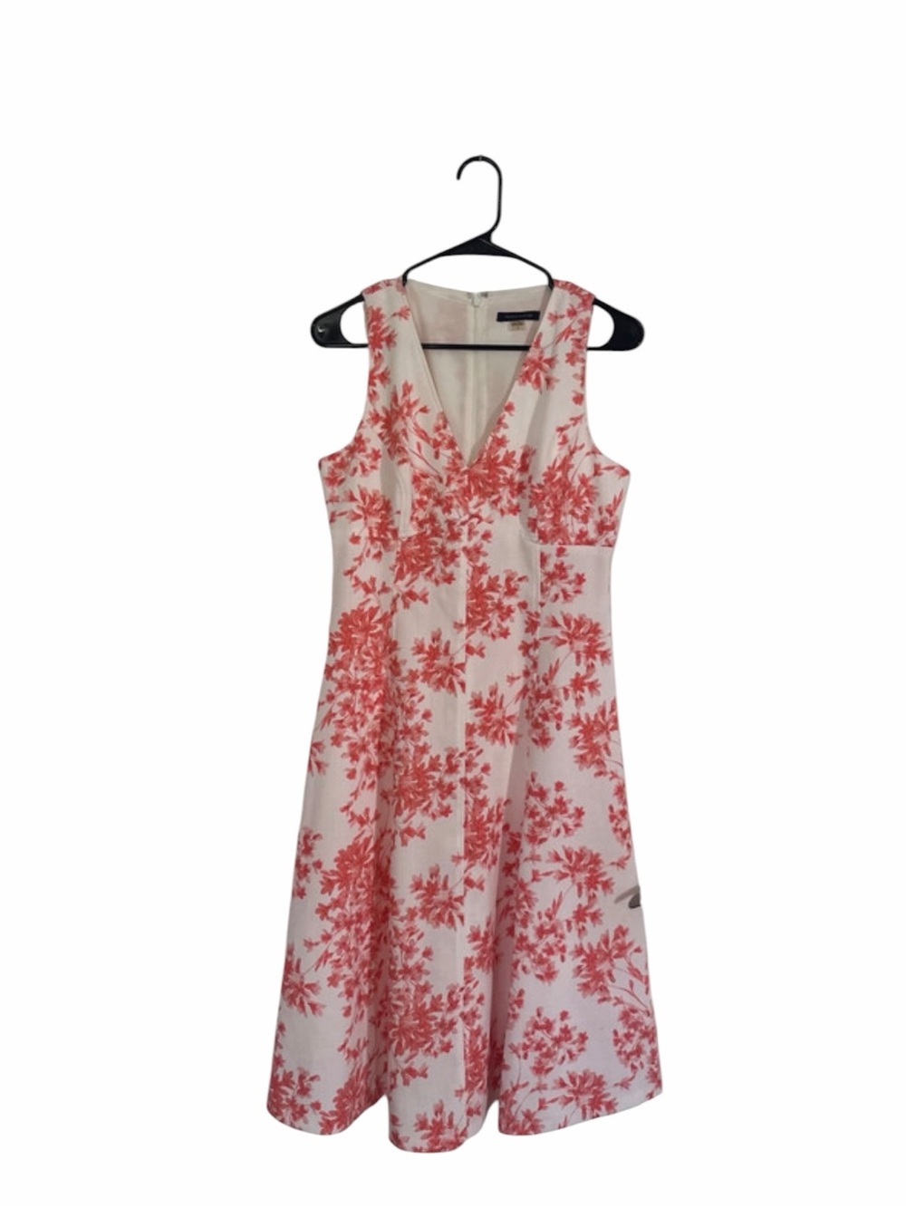 Tommy Hilfiger White Dress with Red Floral Print Midi - Picture 3 of 5